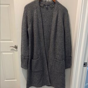 A Pea in the Pod Open Front Ribbed Gray Duster Cardigan size Small